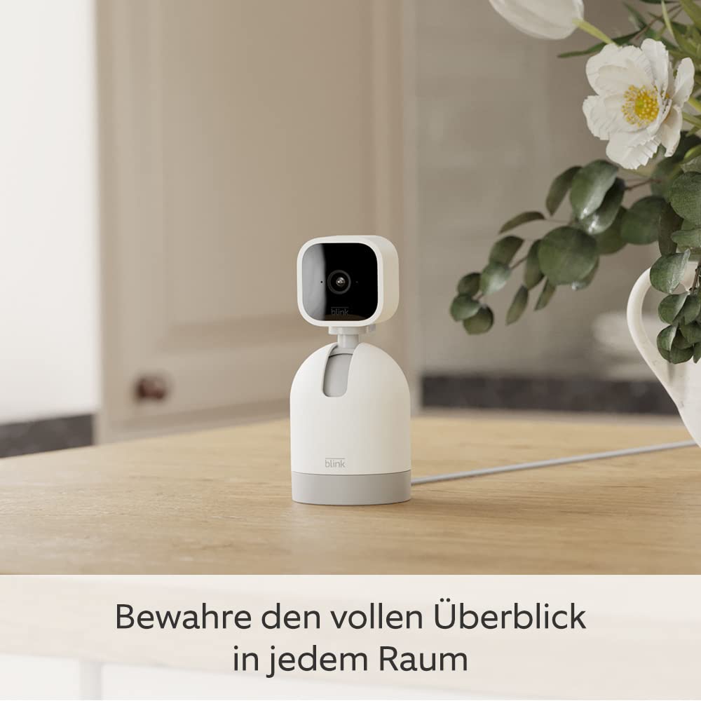 Blink Mini Pan-Tilt Camera | Bewegliche Plug-in-Überwachungskamera für den Innenbereich, Zwei-Wege-Audio, HD-Video, Bewegungserfassung, Funktioniert mit Alexa (weiß)