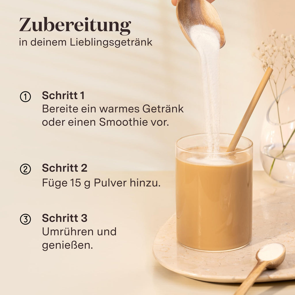 Glow25® Collagen Pulver [450g] – Unser Original – Kollagen Hydrolysat mit Vitamin C – Peptide Typ 1 und 3 – Gute Löslichkeit – Neutral