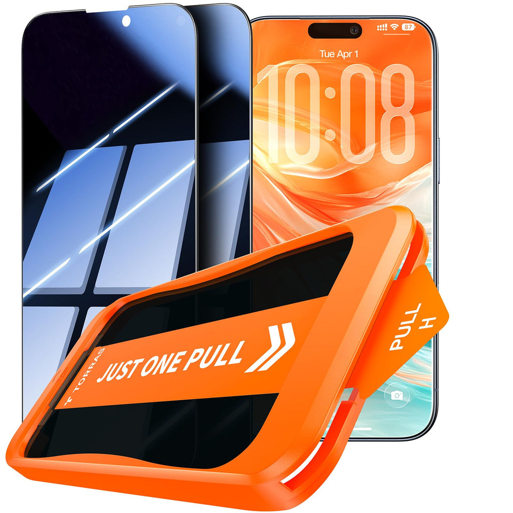 TORRAS für iPhone 17 Pro Max für Panzerglas Sichtschutz [Full Screen] Privacy Schutzfolie für iPhone 17 Pro Max Dauerhaft 9H+ Schutzglas, 0 Blasen Einbaurahmen [TOP 9H+ Bruchsicheres], 2 Stück