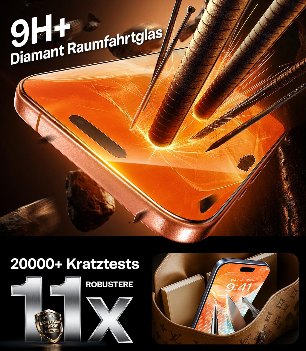 TORRAS für iPhone 17 Pro Max für Panzerglas Sichtschutz [Full Screen] Privacy Schutzfolie für iPhone 17 Pro Max Dauerhaft 9H+ Schutzglas, 0 Blasen Einbaurahmen [TOP 9H+ Bruchsicheres], 2 Stück
